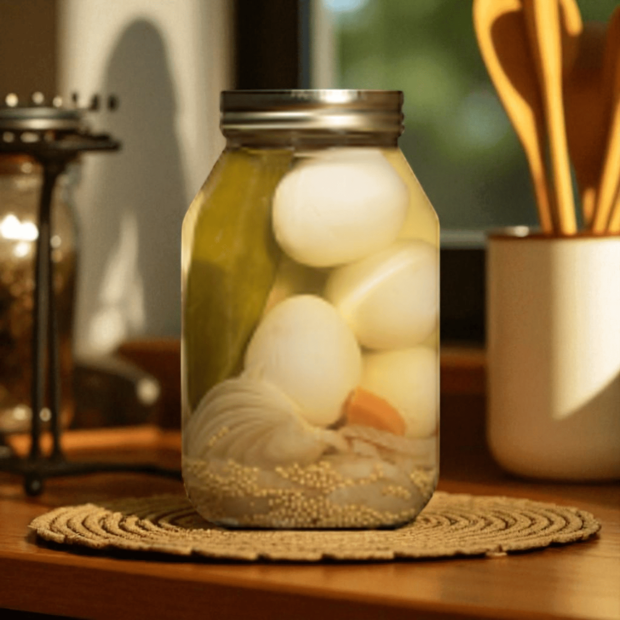 Mild Pickled Eggs – Farm - Fresh with Jalapeño & Veggies, 32oz - The Native Texan