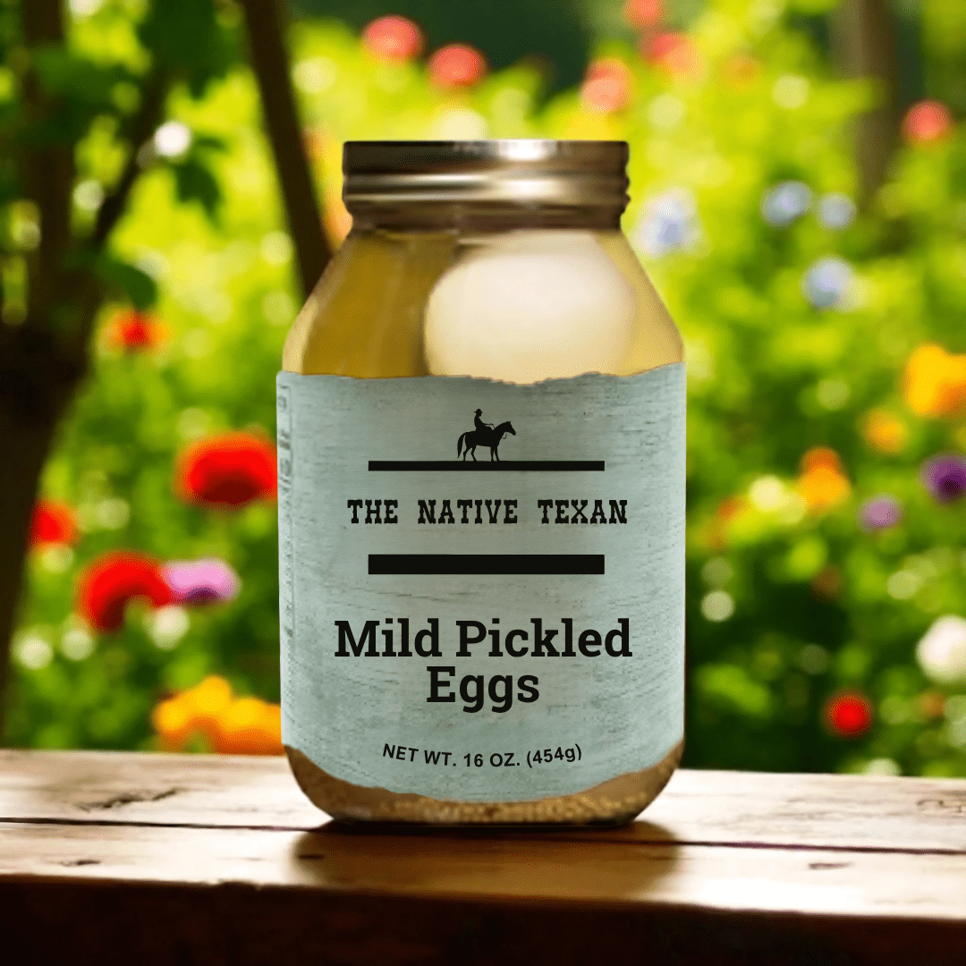 Mild Pickled Eggs – Farm - Fresh with Jalapeño & Veggies, 32oz - The Native Texan