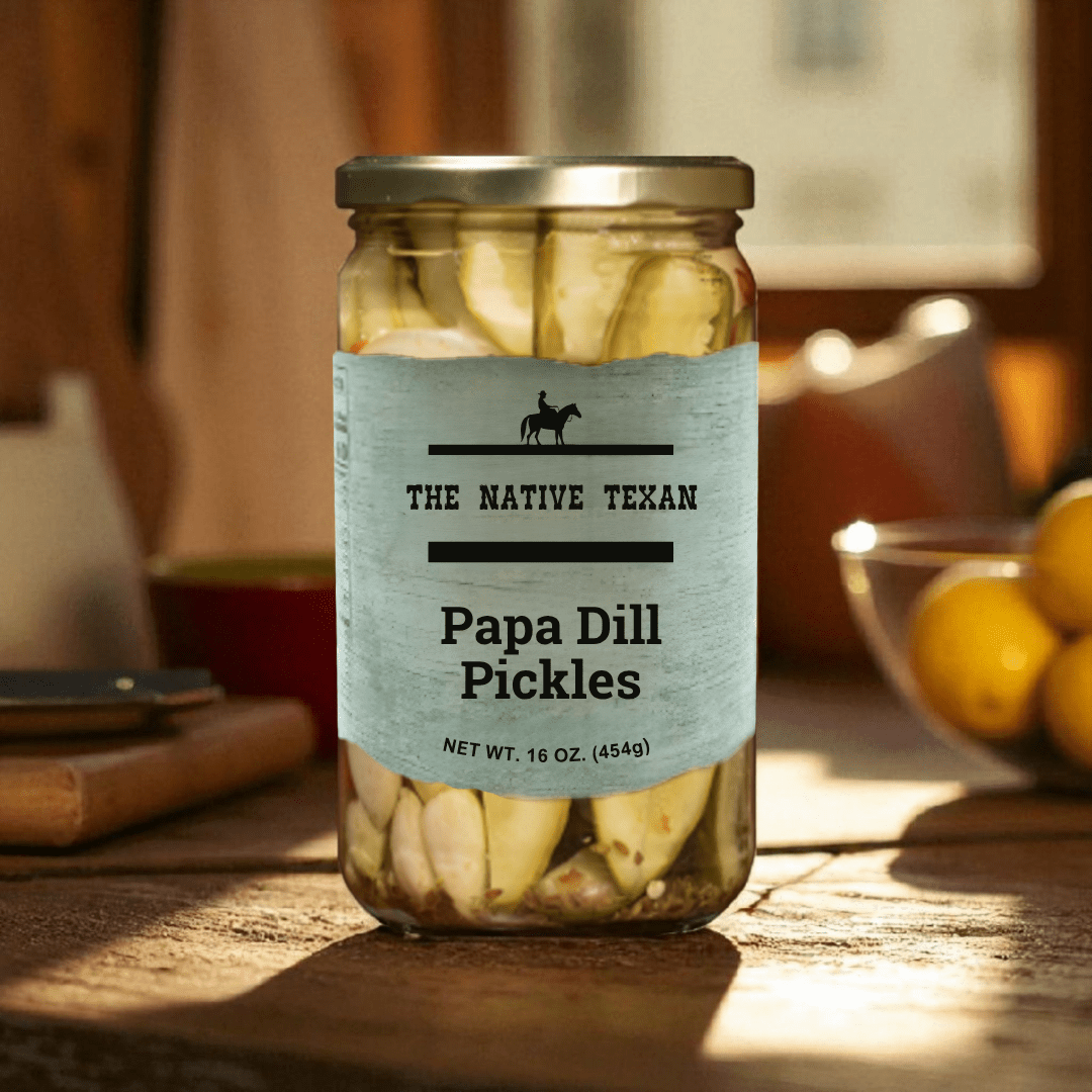 Papa Dill Pickles – Crisp Dill & Jalapeño Kick, 24oz - The Native Texan