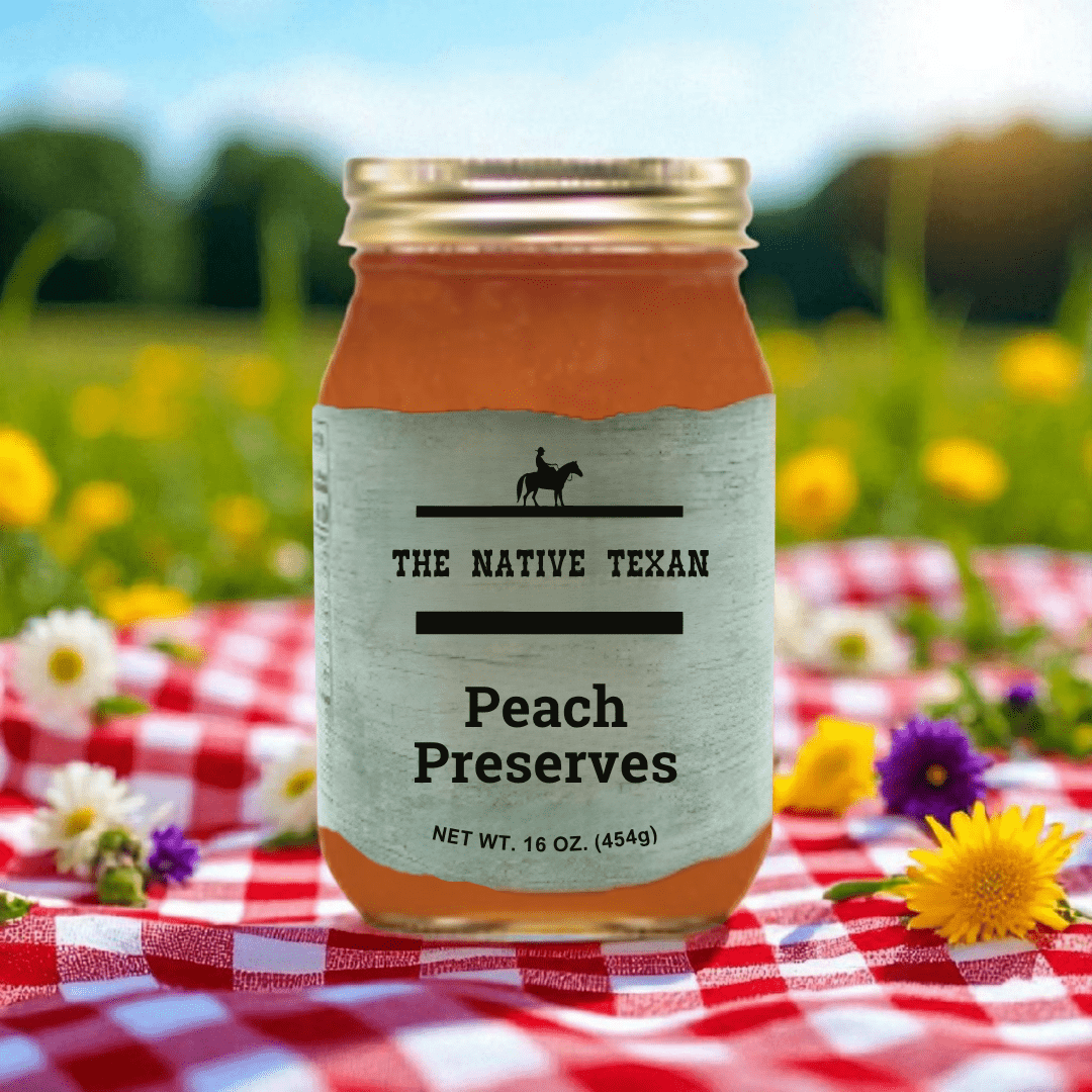 Peach Preserves – Sweet Southern Spread with Real Fruit, 16oz - The Native Texan