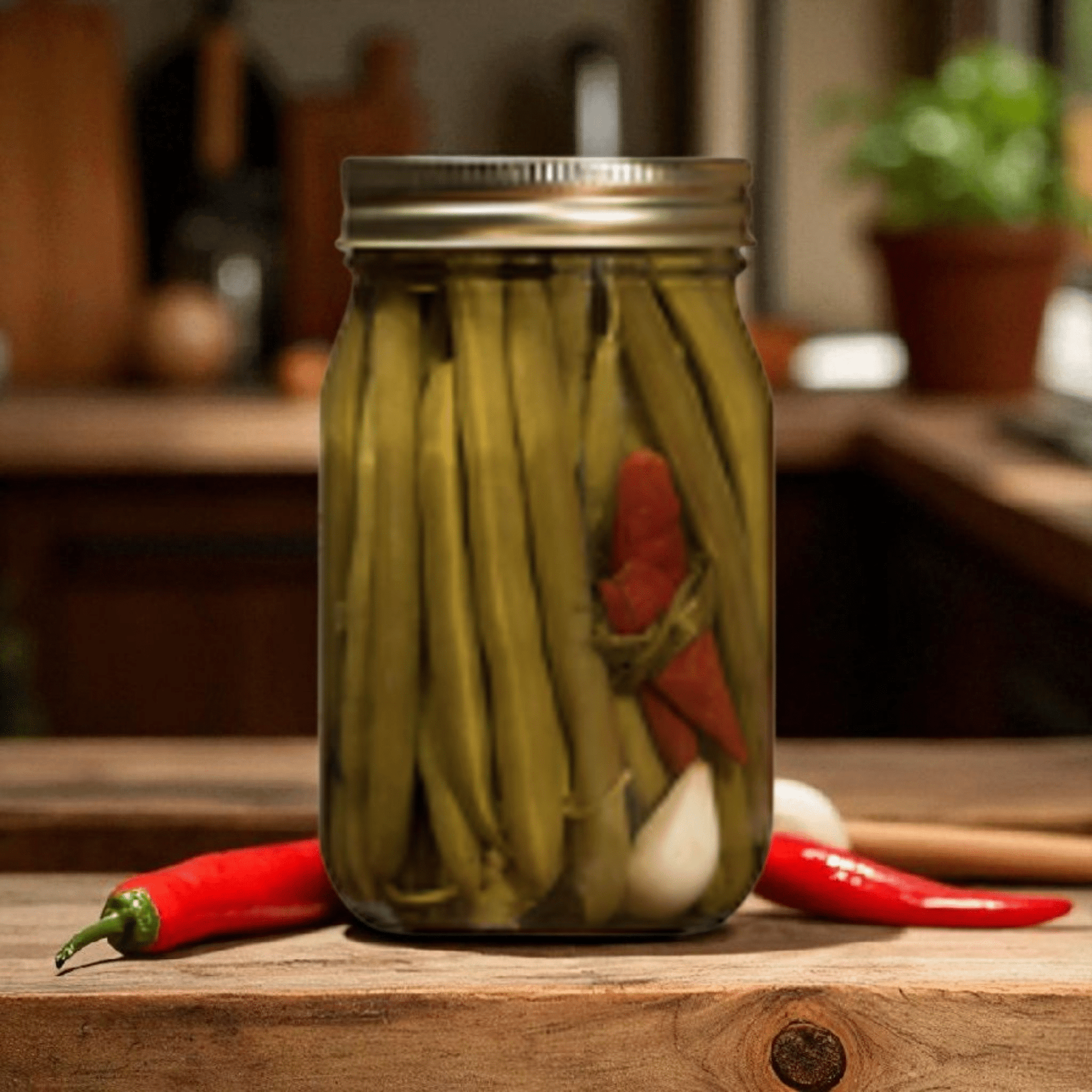 Pickled Green Beans 16 oz - The Native Texan