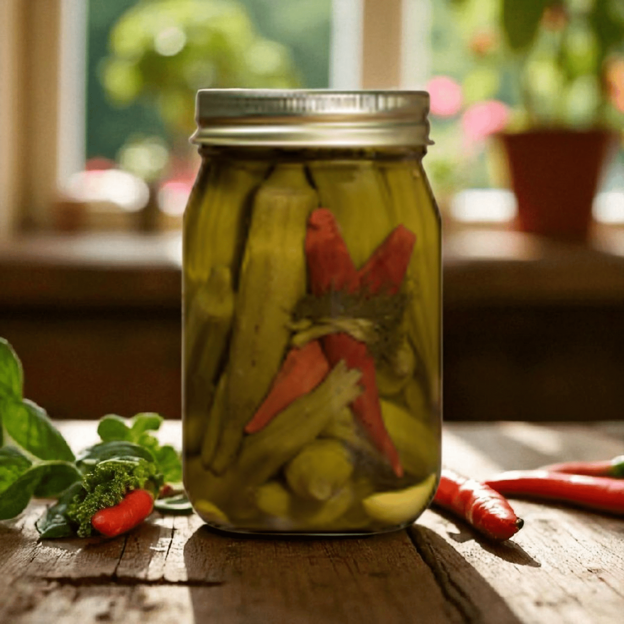 Pickled Okra – Southern Classic with a Kick, 16oz - The Native Texan