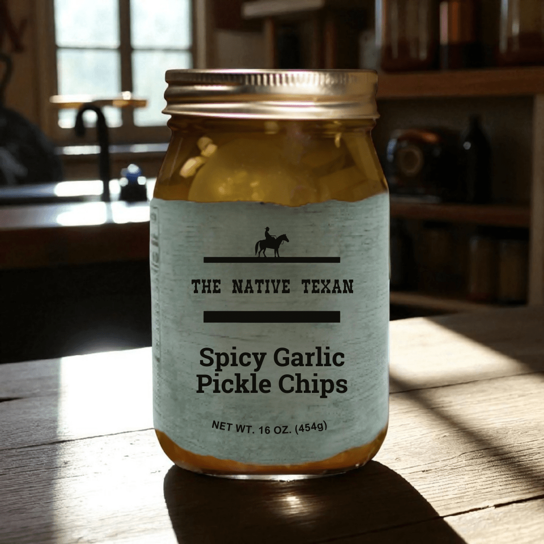 Spicy Garlic Pickle Chips 16 oz - The Native Texan