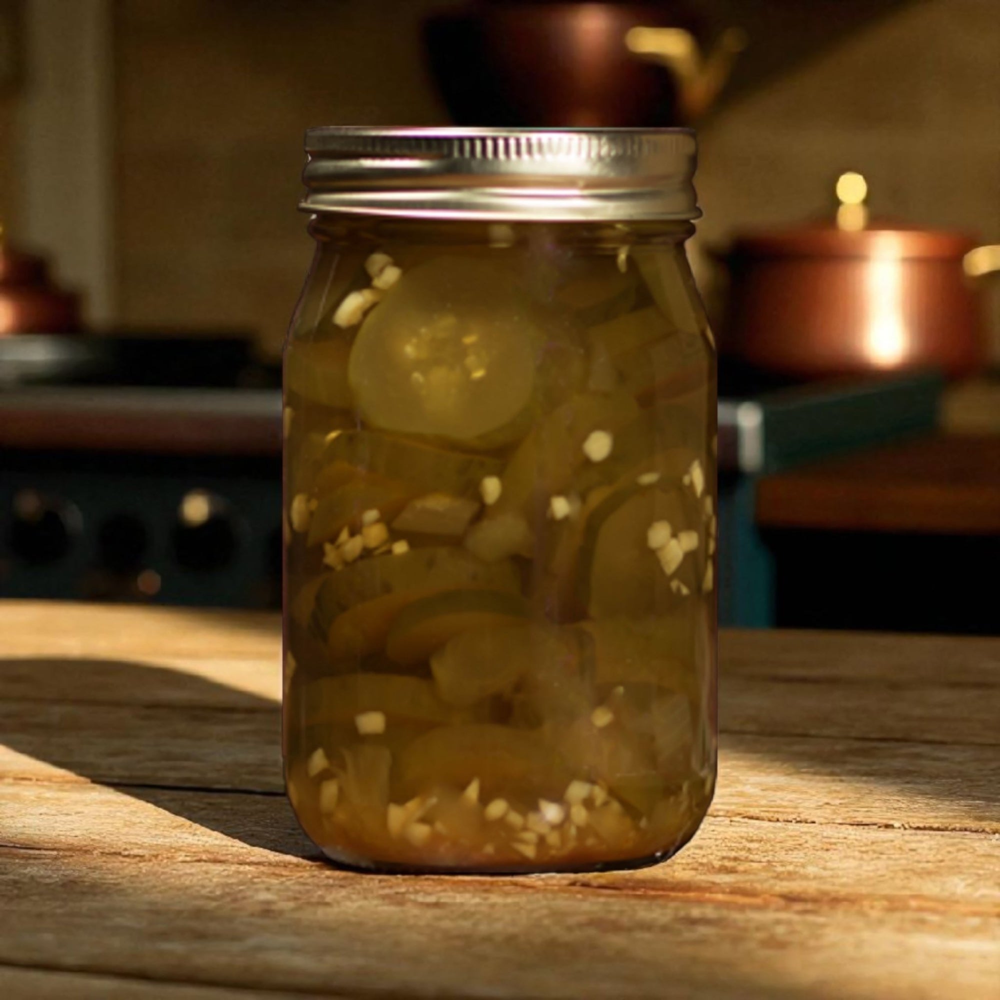 Spicy Garlic Pickle Chips 16 oz - The Native Texan