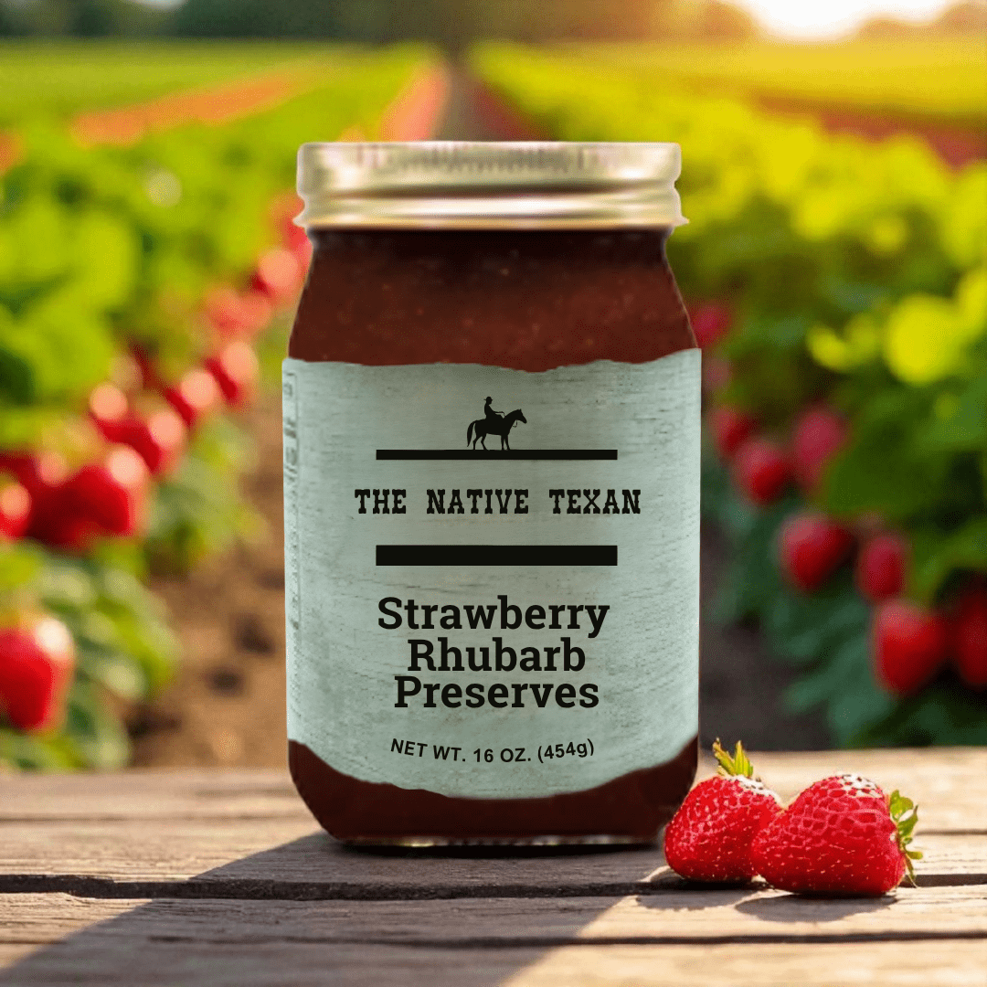 Strawberry Rhubarb Preserves – Sweet & Tart Classic, 16oz - The Native Texan