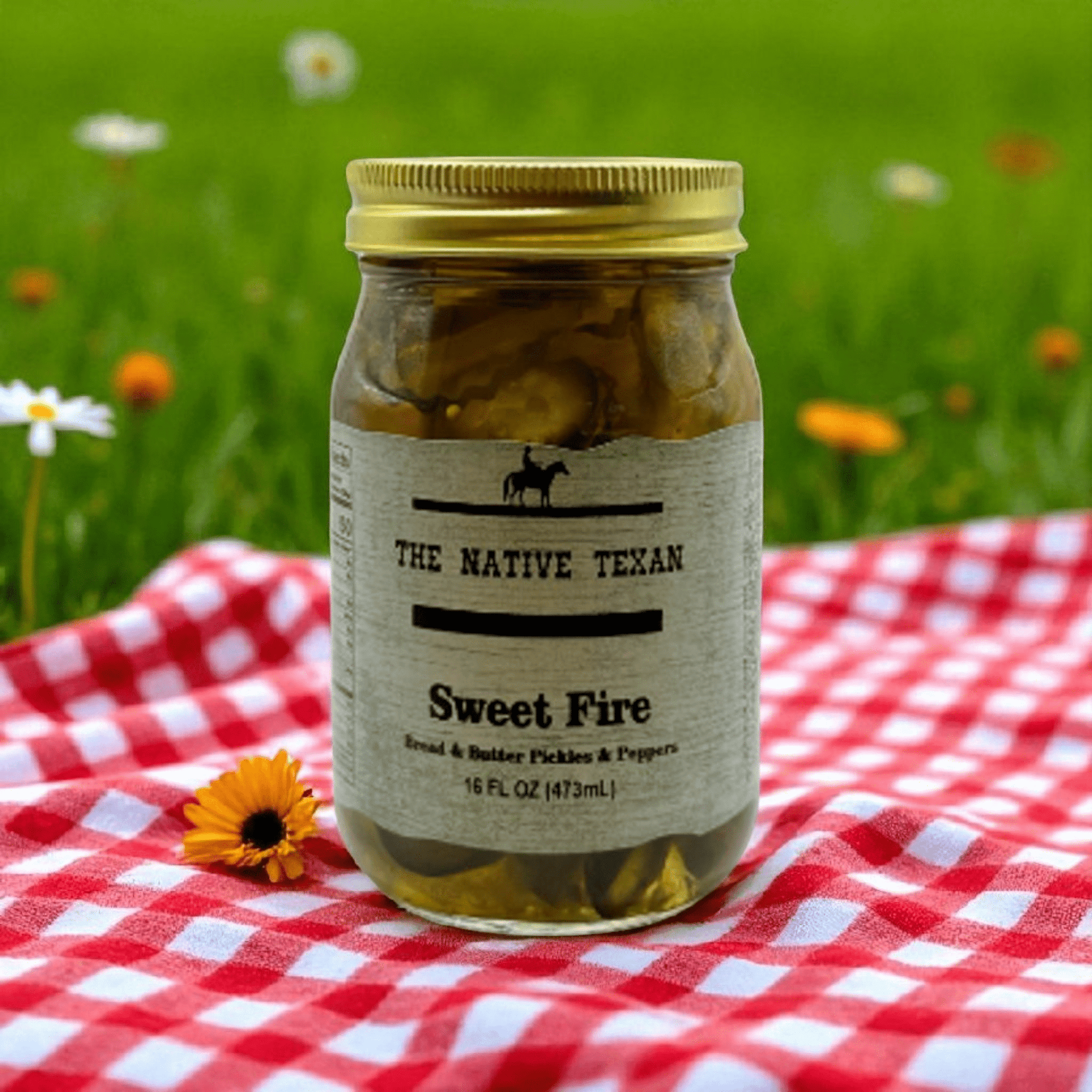 Sweet Fire Pickles – Bread & Butter with Jalapeños, 16oz - The Native Texan