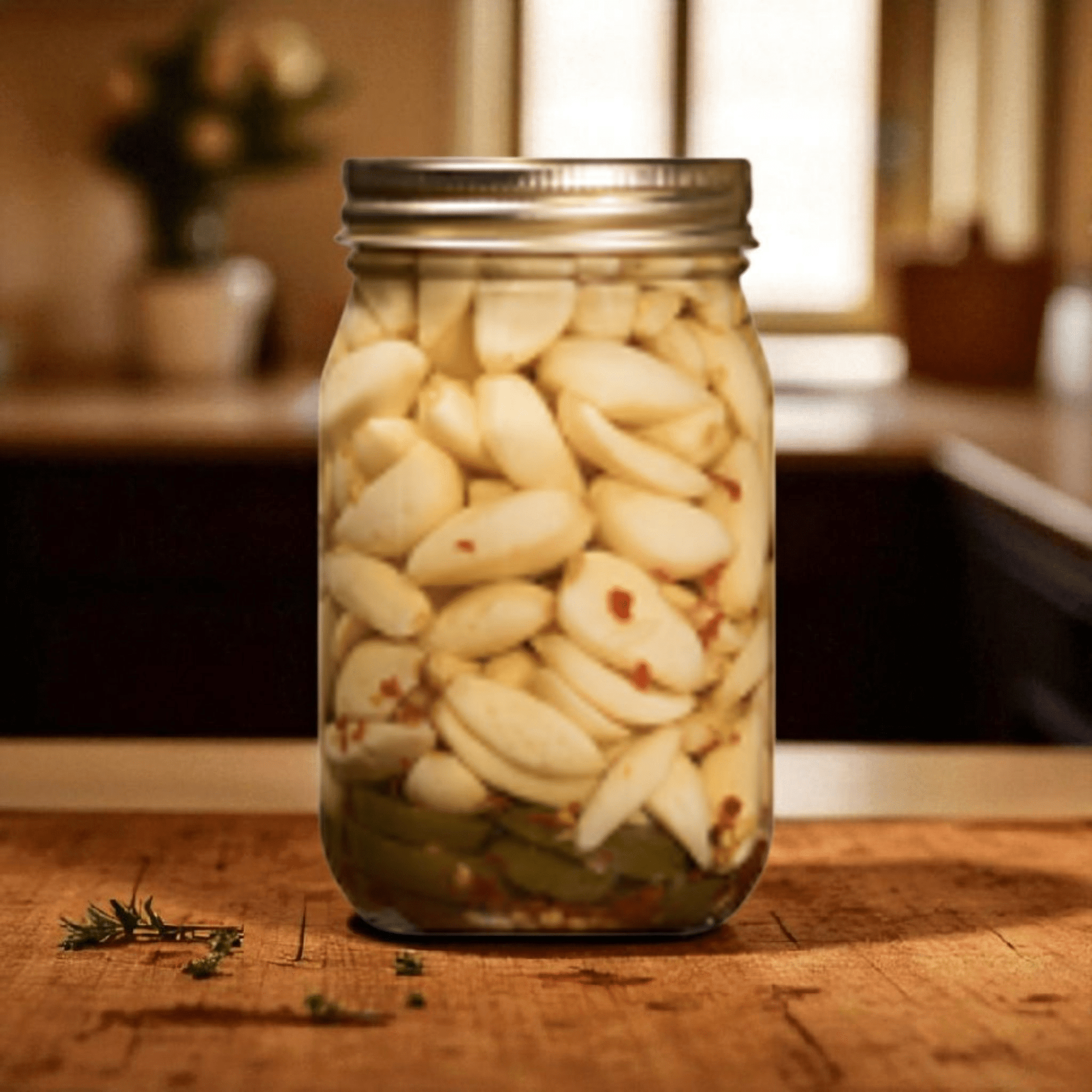 Zesty Pickled Garlic 16 oz - The Native Texan