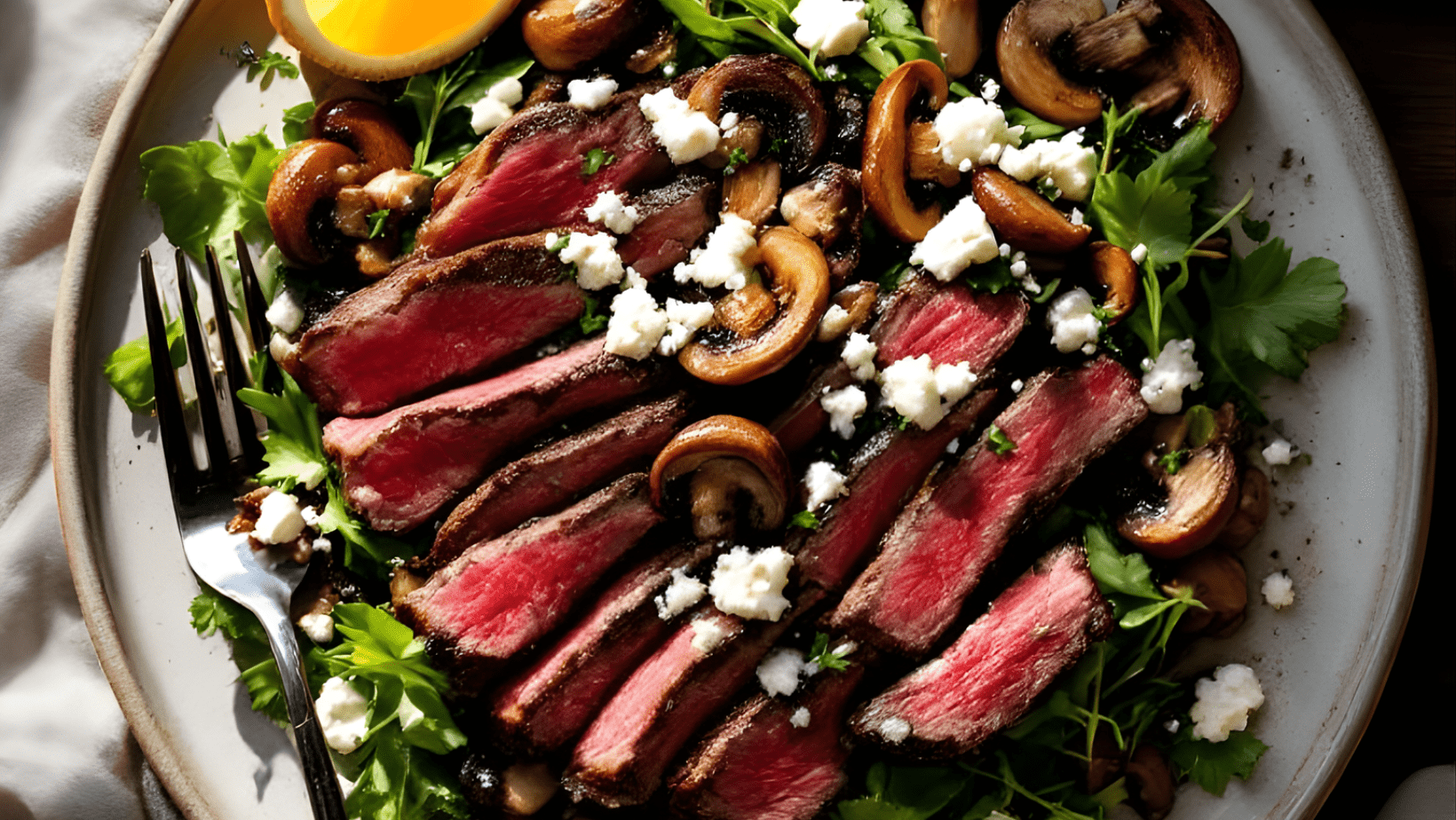 Marinated Mushroom Steak Salad (with Marinated Mushrooms) - The Native Texan