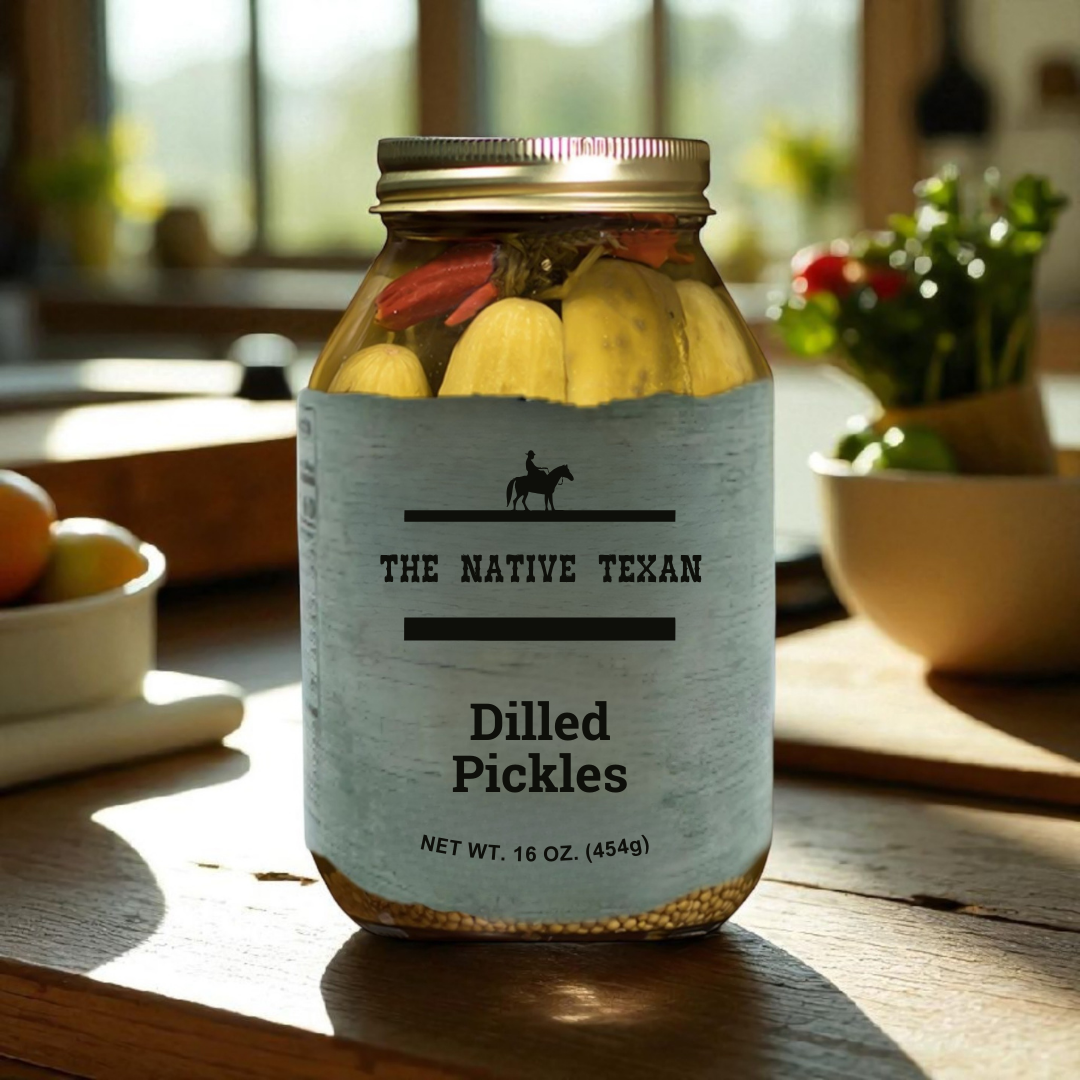 TNT Dilled Pickles 32 oz jar with classic Texas dill flavor
