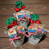 TNT Lone Star Gift Tin with praline pecans, snack mixes, and candies. Three 