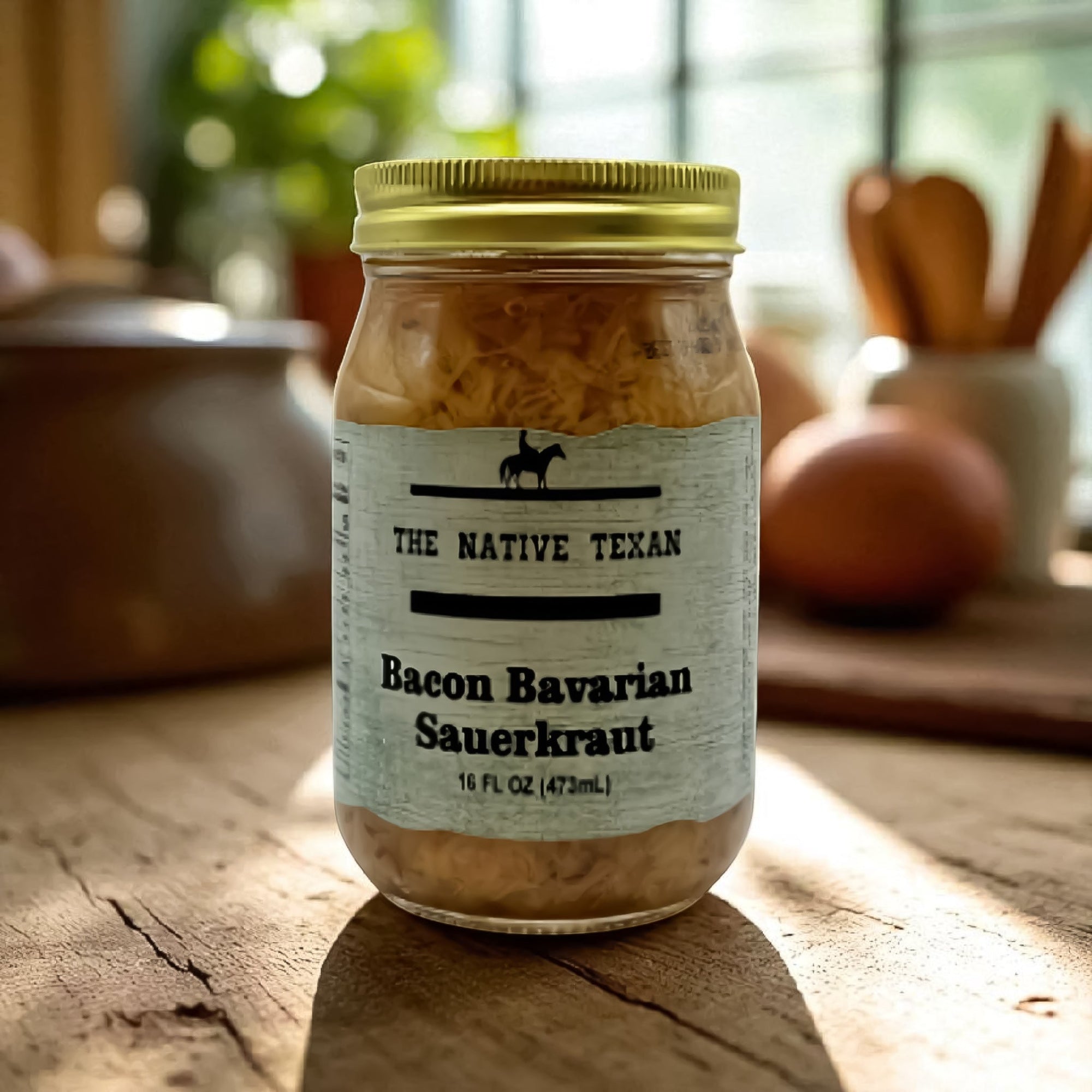 Bacon Bavarian Sauerkraut 16 oz - The Native Texan