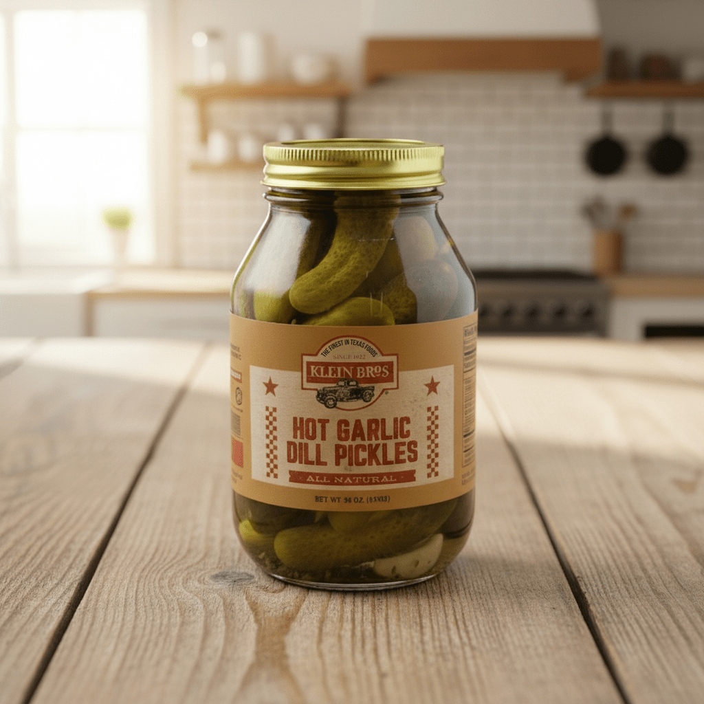 Hot Garlic Dill Pickles 30 oz - The Native Texan